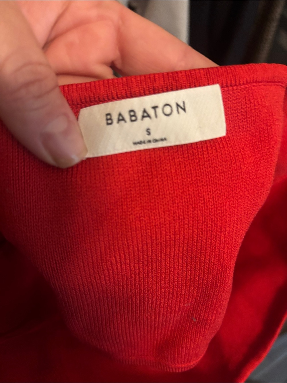 Babaton Red Ribbed Knit Top